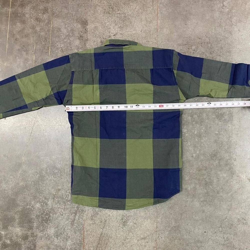 Polo Ralph Lauren Oxford Custom Fit Plaid Button Up Shirt Green Blue Size L - Picture 4 of 6